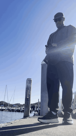 Opening the Restup on a jetty and sitting down